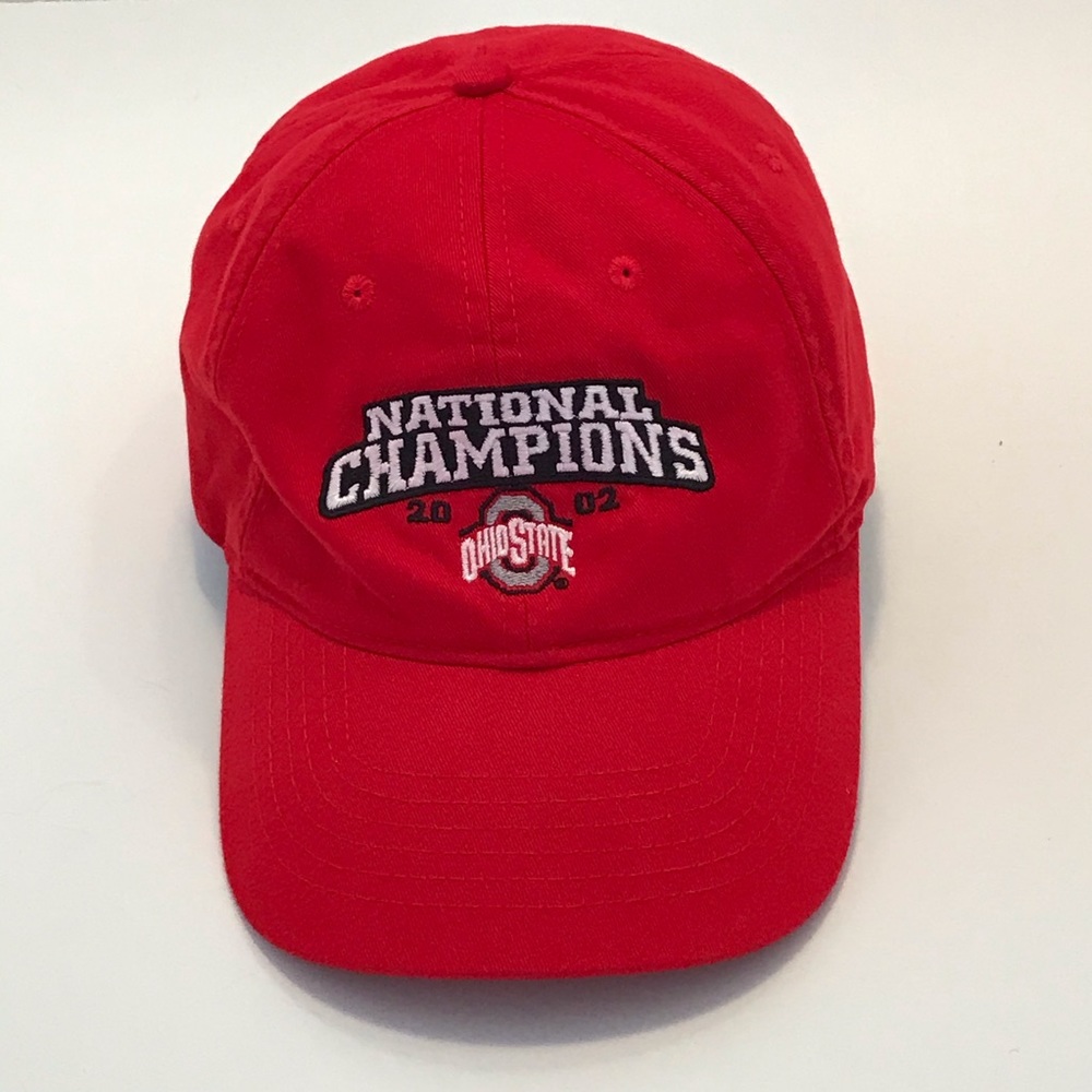 Ohio State National Champions 2002 Head Shots Mens Adjustable Buckle Back Hat